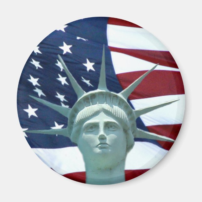 Statue of Liberty American flag Magnet (Front)