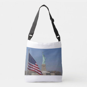 Statue of Liberty and American Flag Patriotic NYC Crossbody Bag