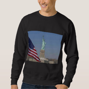 Statue of Liberty and American Flag Patriotic NYC Sweatshirt