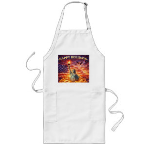 Statue of Liberty, Apple pie happy holiday Long Apron