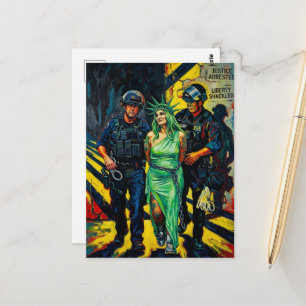 Statue of Liberty Arrested Postcard