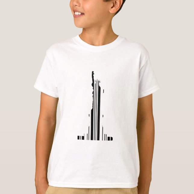 STATUE OF LIBERTY BAR CODE New York Barcode T-Shirt (Front)
