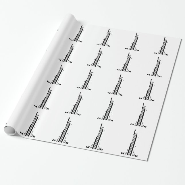 STATUE OF LIBERTY BAR CODE New York Barcode Wrapping Paper (Unrolled)