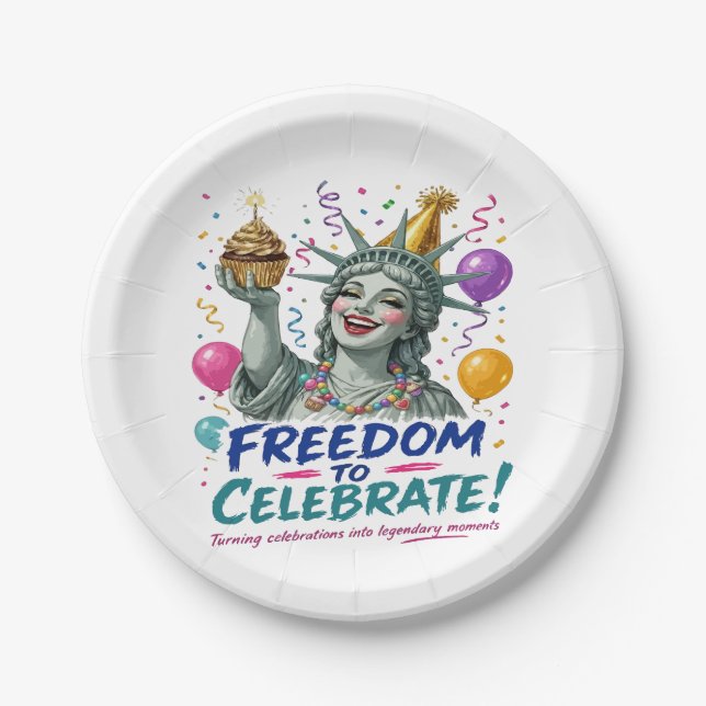 Statue of Liberty Birthday Celebration Paper Plate (Front)