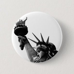 Statue of Liberty Black & White 6 Cm Round Badge