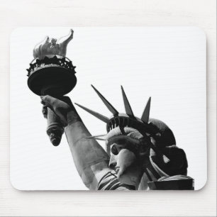 Statue of Liberty Black & White Mouse Pad