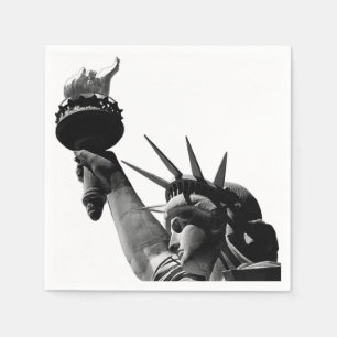 Statue of Liberty Black & White Napkin