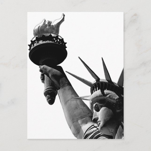 Statue of Liberty Black & White Postcard (Front)