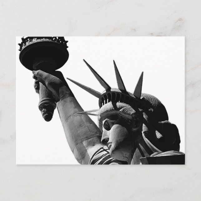 Statue of Liberty Black & White Postcard (Front)