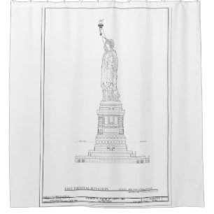 Statue of Liberty Blueprint Shower Curtain