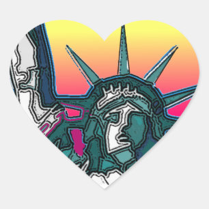 Statue of Liberty - Bright Back Heart Sticker