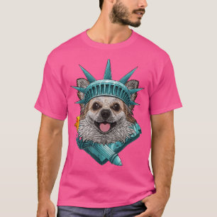 Statue Of Liberty Chihuahua 4th Of July Dog Usa Am T-Shirt