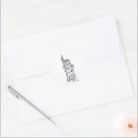 Statue of Liberty Christmas Lights NYC Holiday Classic Round Sticker<br><div class="desc">Sticker features an original marker illustration of a famous NYC landmark, Lady Liberty, "dressed up" for the holiday season. Great for holiday mailings! This Chanukah illustration is also available on other products. Don't see what you're looking for? Need help with customisation? Contact Rebecca to have something designed just for you....</div>