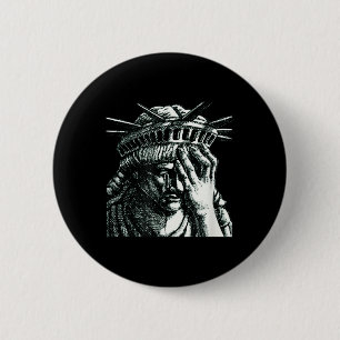 Statue Of Liberty Crying Anti Trump Resist No 6 Cm Round Badge