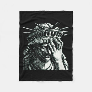Statue Of Liberty Crying Anti Trump Resist No Fleece Blanket