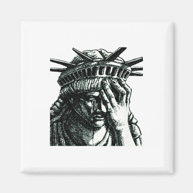 Statue Of Liberty Crying Anti Trump Resist No Musl Magnet (Front)
