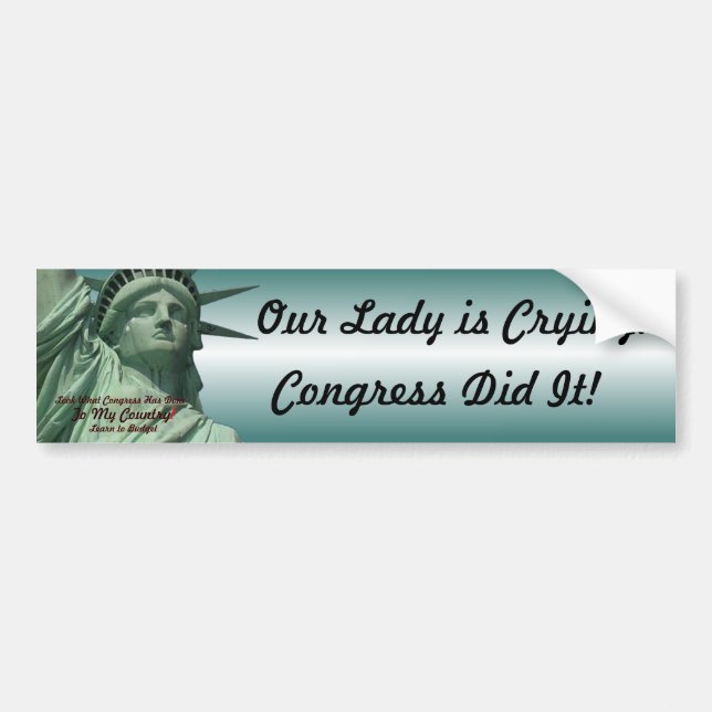 Statue of Liberty Crying Bumper Sticker (Front)