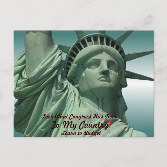 Statue of Liberty Crying Postcard (Front)