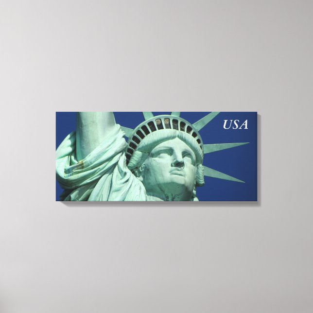 Statue of Liberty Face USA Canvas Print (Front)