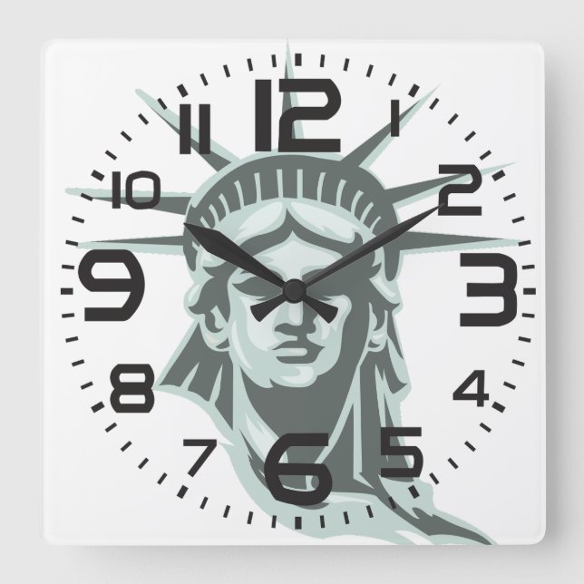 Statue of Liberty face wall clock (Front)