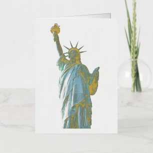 Statue of liberty foil holiday card