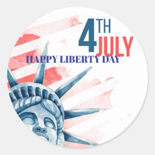 Statue of Liberty Fourth July Custom Classic Round Sticker