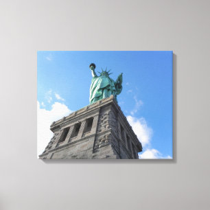 STATUE OF LIBERTY FROM BELOW WRAPPED CANVAS PRINT