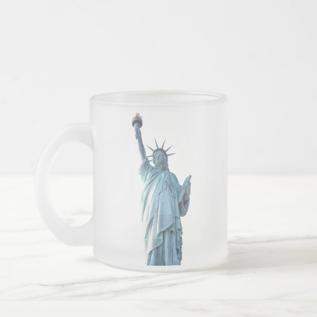 Statue of liberty    frosted glass coffee mug (Left)