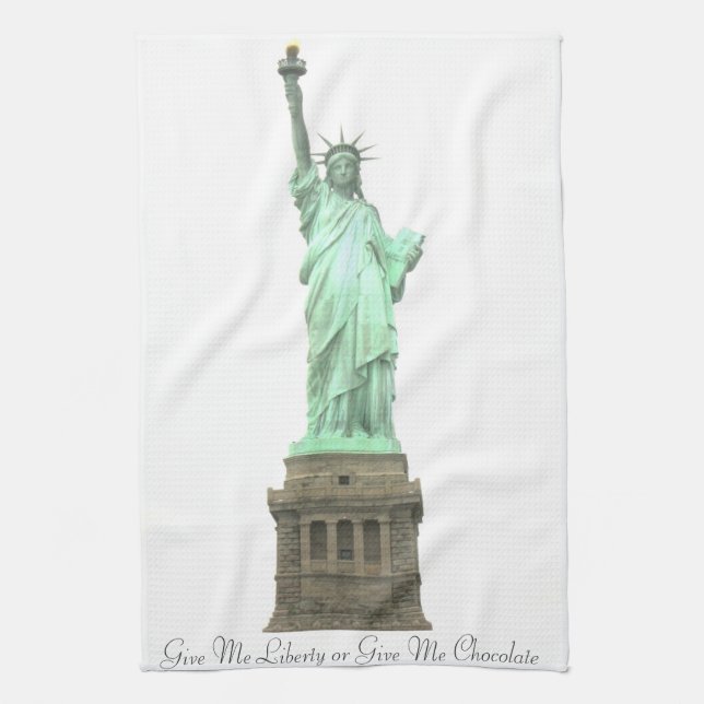 Statue of Liberty Give Me Chocolate Towel (Vertical)