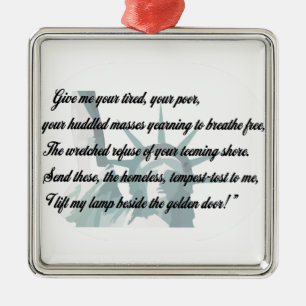 Statue of Liberty - Give me your tired... Metal Tree Decoration