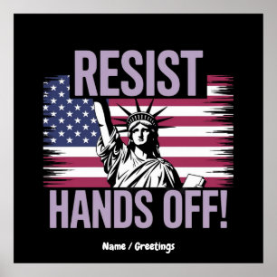Statue of Liberty Hands Off Protest Resistance  Poster