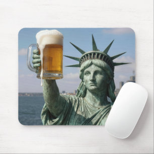 Statue of Liberty Holding Up a Beer Mug Mouse Pad