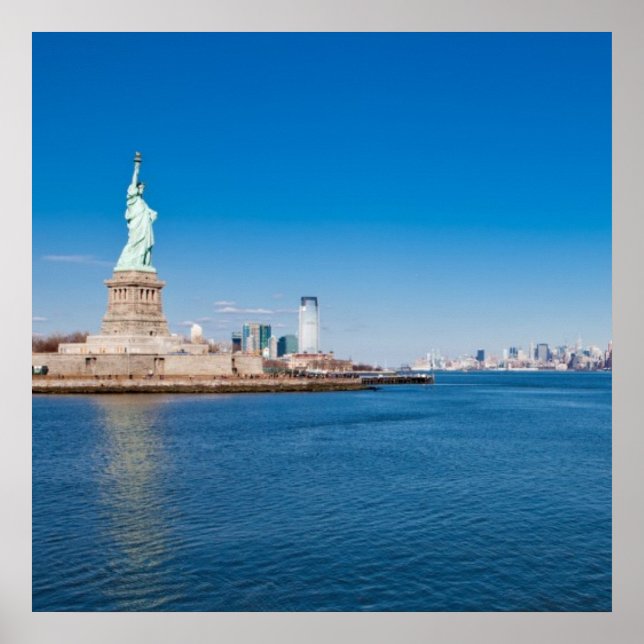 Statue of Liberty, Hudson River and Manhattan Poster (Front)