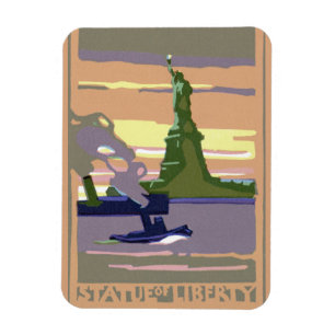 Statue of Liberty in New York City, Vintage Travel Magnet