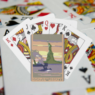 Statue of Liberty in New York City, Vintage Travel Playing Cards