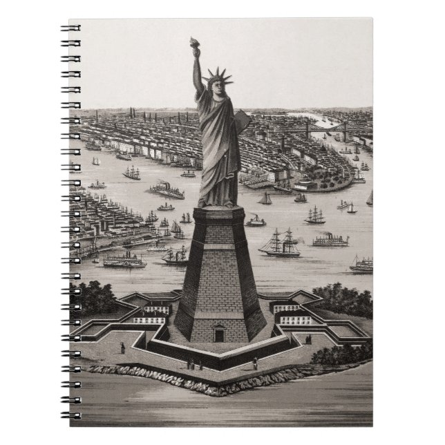 Statue Of Liberty In New York Harbour Spiral Notebook (Front)