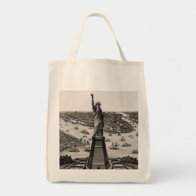 Statue Of Liberty In New York Harbour Tote Bag (Front)