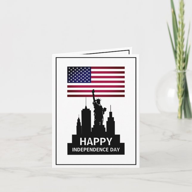 Statue of Liberty, Independence Day Celebration Card (Front)