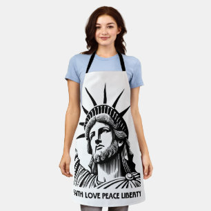 Statue of Liberty, Jesus, God, Holy Spirit, Faith Apron