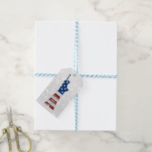 Statue Of Liberty July 4th Glitter Gift Tags