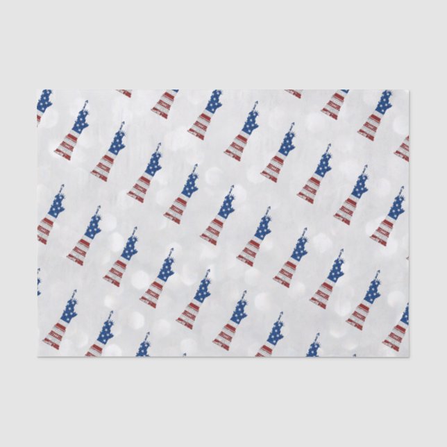 Statue Of Liberty July 4th Glitter Tissue Paper (Front)
