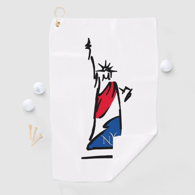 Statue of Liberty / Lady Liberty Stripes Golf Towel (InSitu)