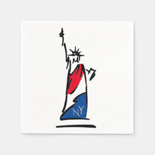 Statue of Liberty / Lady Liberty Stripes Napkin