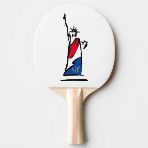 Statue of Liberty / Lady Liberty Stripes Ping Pong Paddle