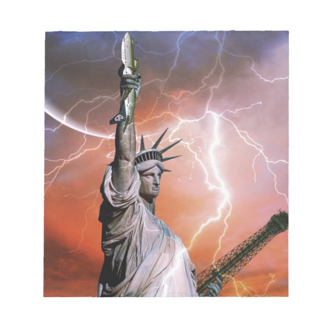 Statue of Liberty Lightening. Notepad (Front)