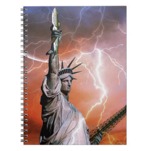Statue of Liberty Lightening. Spiral Notebook