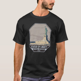Statue of Liberty National Monument Retro Emblem T-Shirt