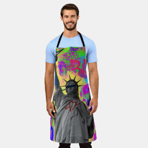 Statue of Liberty - Neon Graffiti Kitchen Apron