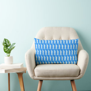 Statue of Liberty New York Elegant Pattern Blue Lumbar Cushion