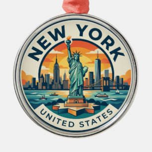 Statue of Liberty New York Metal Tree Decoration